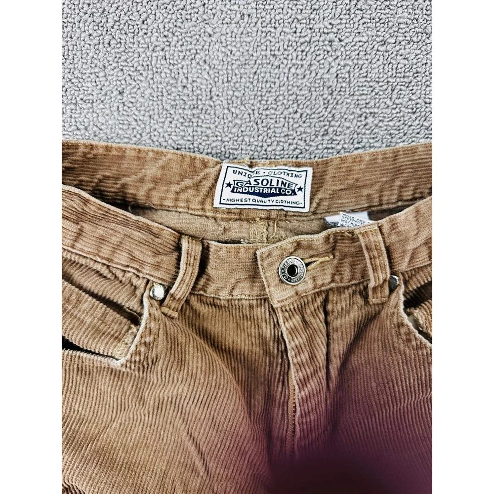 Vintage Gasoline Industrial Pants Women 14 Brown Corduroy Carpenter Hong Kong 90